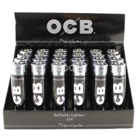 OCB REFILLABLE BLACK EDITION LIGHTERS 24S