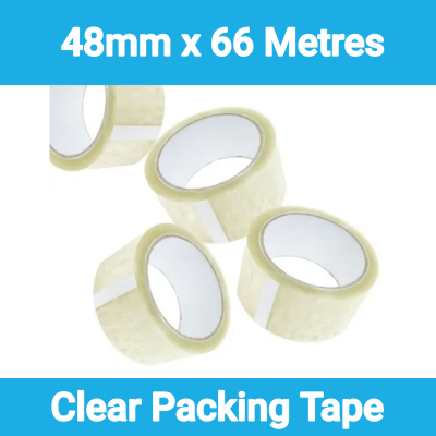 BOXES2U CLEAR TAPE 48MM X 66M | 6 PACK
