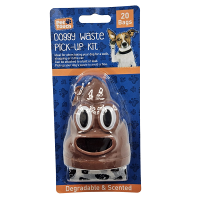PET TOUCH DOGGY WASTE PICK UP KIT - EMOJI POO