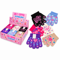 GIRLS GRIPPER FUN MAGIC GLOVES DISPLAY OF 36