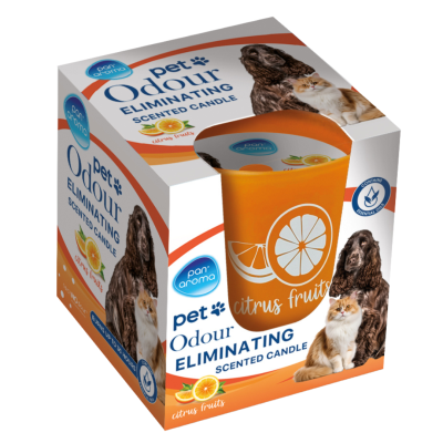 PAN AROMA PET ODOUR ELIMINATING CANDLE CITRUS