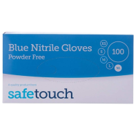 SAFETOUCH BLUE NITRILE (PF) GLOVES 100S - X L