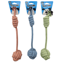 PET TOUCH ROPE W/ KNOTT BALL DOG TOY (HT8403)