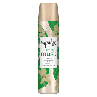 IMPULSE BODY SPRAY HINT OF MUSK 75ML X 6
