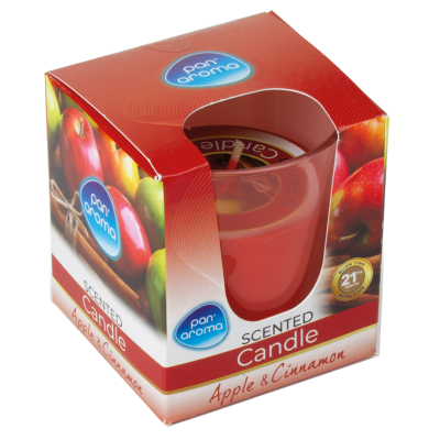 PAN AROMA GLASS CANDLE APPLE & CINNAMON 85G X