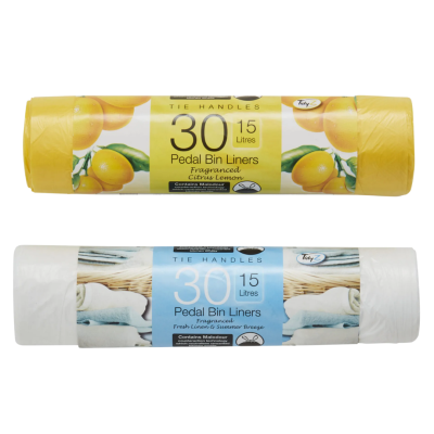 TIDYZ PEDAL BIN LINERS FRANGRANCE ROLL 30'S X